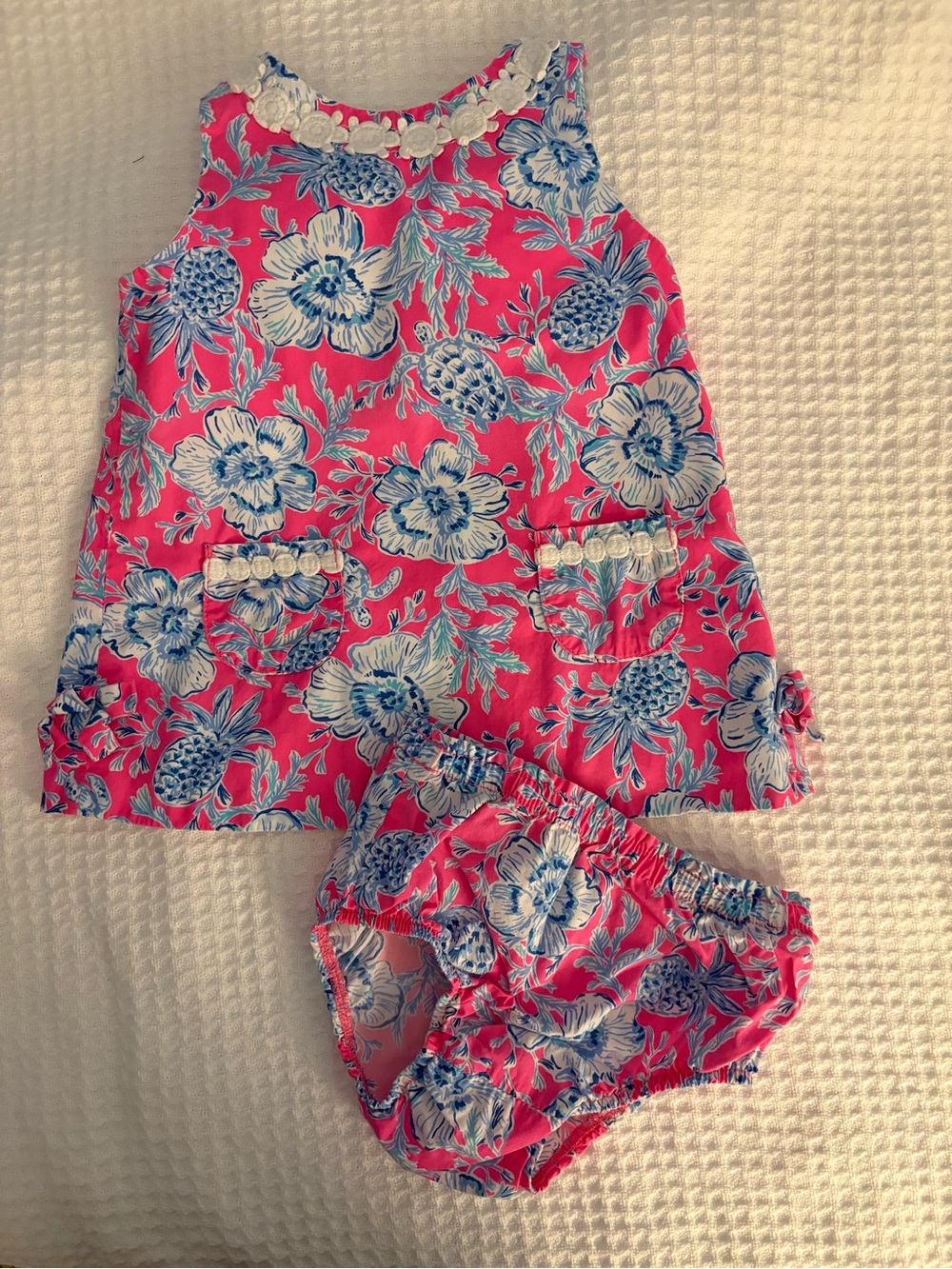 Lilly Pulitzer Pink Floral & Pineapple Two-Piece Dress Set